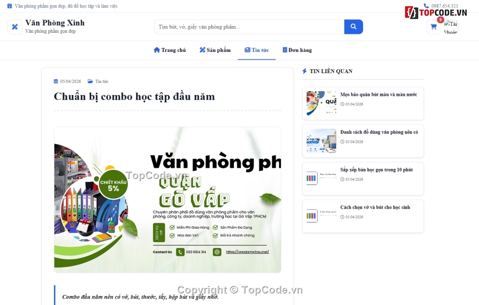 văn phòng phẩm,web bán văn phòng phẩm,Web bán hàng văn phòng